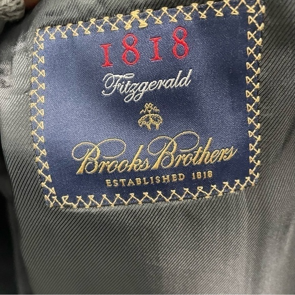 [45L/40W] Brooks Brothers Men’s Dark Grey 100% Wool 1818 Fitzgerald Suit Coat - Picture 14 of 14